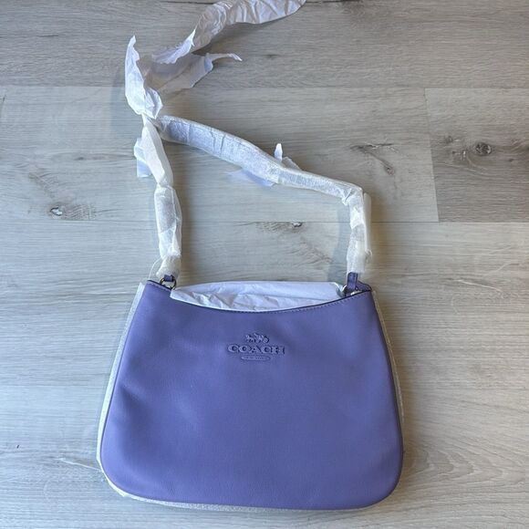 Coach Penelope Shoulder Smooth Leather Handbag Light Violet Nwt - Picture 7 of 10